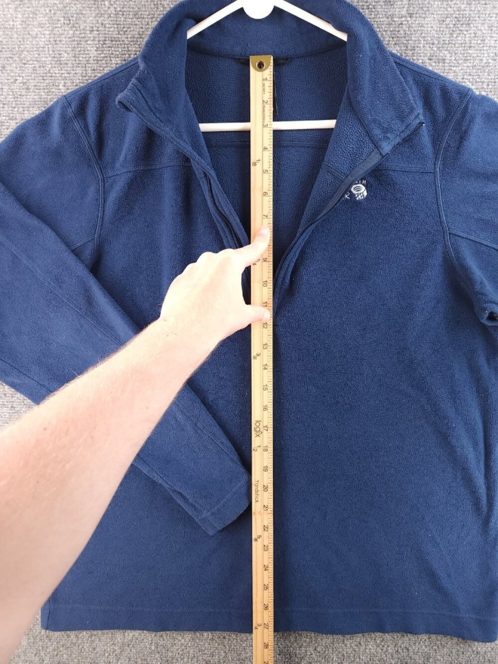 Mountain Hardwear Fleece Blue Large Logo Jacket Polyester Men Gorp Outdoors - Picture 7 of 14
